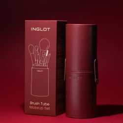 Set pennelli da trucco con tubo (Bordeaux)