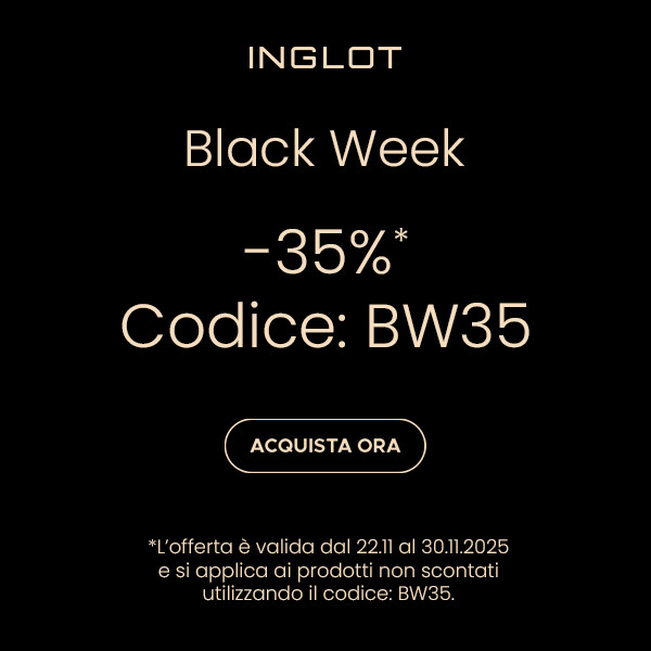 -35% per la black week su tutti gli articoli a prezzo pieno