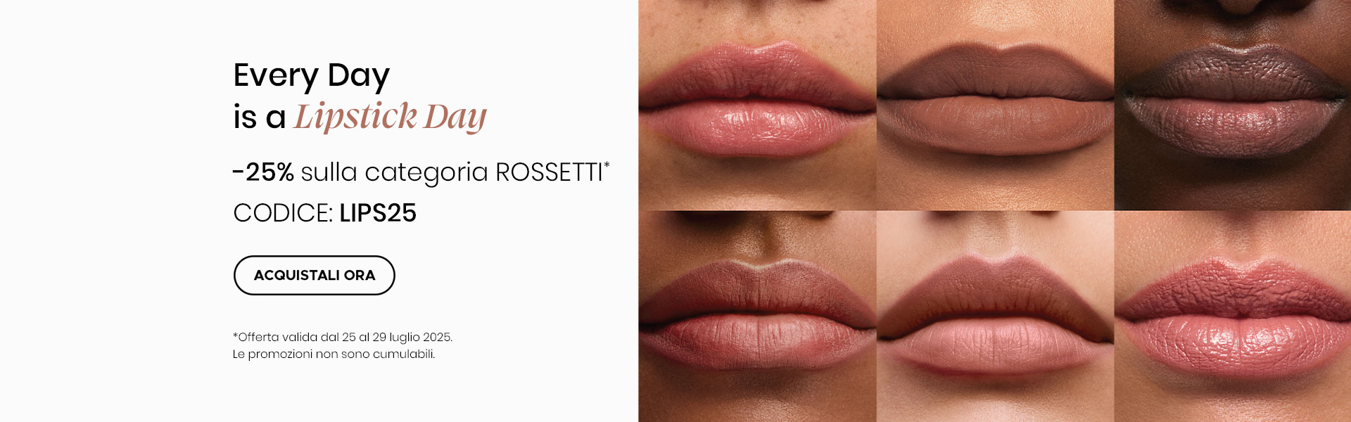 Sconto del 25% su tutti i rossetti