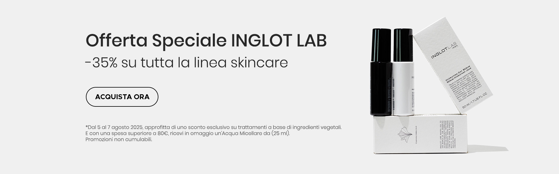 -35% sui prodotti skincare INGLOT Lab.